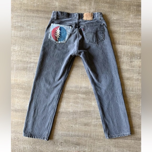 VINTAGE 70s 80s Levi’s Mens 501 065 Button Fly Jeans Gray Denim pants 32x27 - Picture 14 of 14